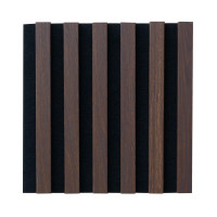 D�ev�n� obklad 3D lamely 30x30 cm �ern� podklad / lamely dub tmav�