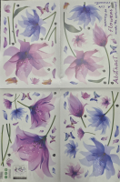 N�lepka na stenu Water colour lila flower