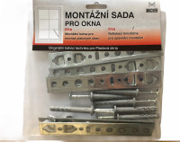 S�prava na mont� plastov�ch okien, balenie. 6ks kotiev + 6ks hmo�diniek